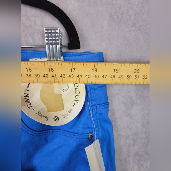 Curve‎ Appeal Tummy Tuck Capri Pants Women's 16/33 Blue Stretch Slim Leg Casual - Picture 7 of 10